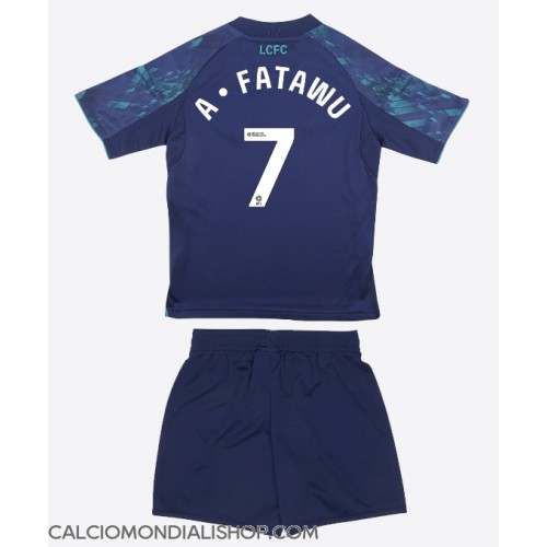 Maglie da calcio Leicester City Issahaku Fatawu #7 Seconda Maglia Bambino 2025-26 Manica Corta (+ Pantaloni corti)